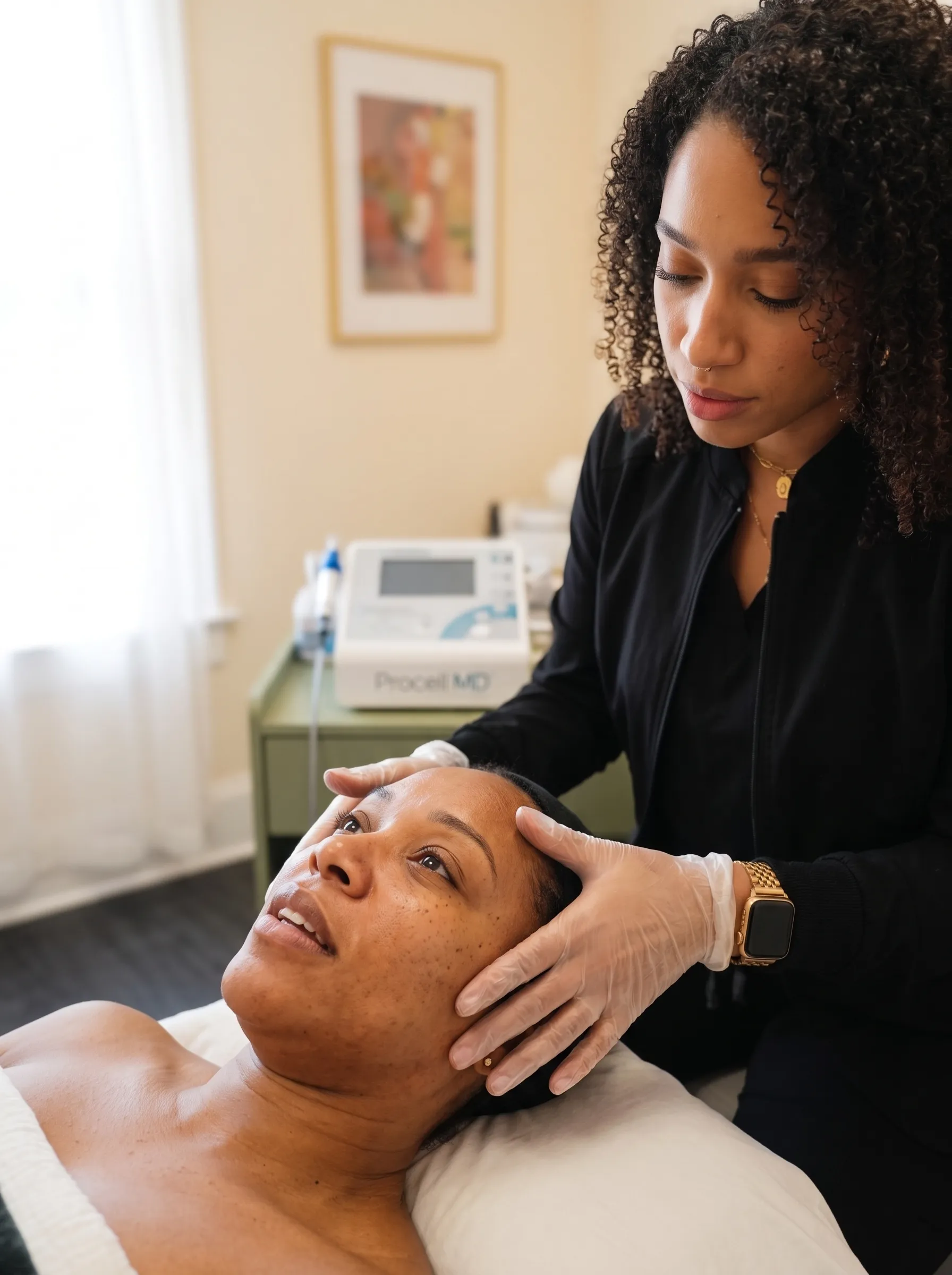 Procell microchanneling consultation for Del Mar clients with fair and race season sun damage