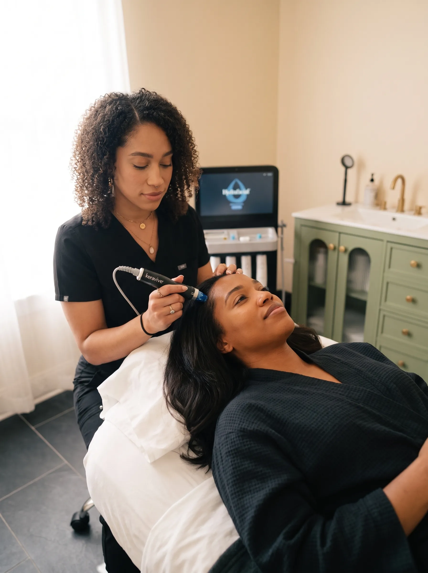 Keravive scalp treatment for La Jolla ocean swimmers addressing salt water and UV damage
